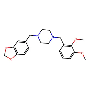 1-(1,3-Benzodioxol-5-ylmethyl)-4-[(2,3-dimethoxyphenyl)methyl]piperazine structure