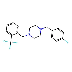 Piperazine, 1-(4-fluorobenzyl)-4-(2-trifluoromethylbenzyl)- structure