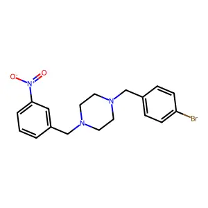 1-(4-Bromobenzyl)-4-(3-nitrobenzyl)piperazine structure