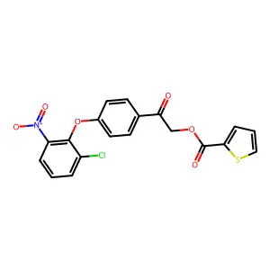 [2-[4-(2-Chloro-6-nitrophenoxy)phenyl]-2-oxoethyl] thiophene-2-carboxylate structure