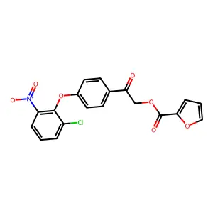 [2-[4-(2-Chloro-6-nitrophenoxy)phenyl]-2-oxoethyl] furan-2-carboxylate structure