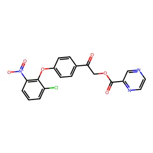 [2-[4-(2-Chloro-6-nitrophenoxy)phenyl]-2-oxoethyl] pyrazine-2-carboxylate structure
