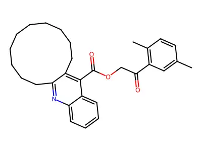 2-(2,5-dimethylphenyl)-2-oxoethyl 6,7,8,9,10,11,12,13,14,15-decahydrocyclododeca[b]quinoline-16-carboxylate structure
