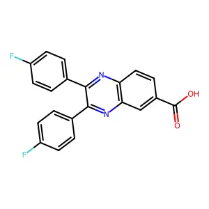 2,3-Bis(4-fluorophenyl)quinoxaline-6-carboxylic acid structure