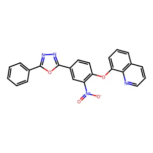 2-(3-Nitro-4-quinolin-8-yloxyphenyl)-5-phenyl-1,3,4-oxadiazole structure