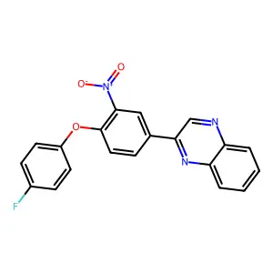 2-[4-(4-Fluorophenoxy)-3-nitrophenyl]quinoxaline structure