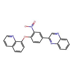 2-(3-Nitro-4-quinolin-8-yloxyphenyl)quinoxaline structure