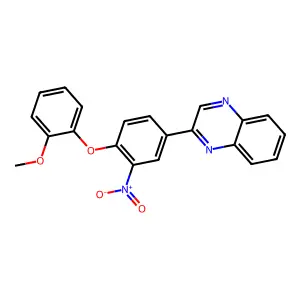 2-[4-(2-Methoxyphenoxy)-3-nitrophenyl]quinoxaline structure