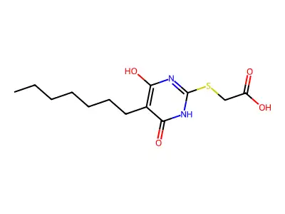 2-[(5-heptyl-4-hydroxy-6-oxo-1H-pyrimidin-2-yl)sulfanyl]acetic Acid structure