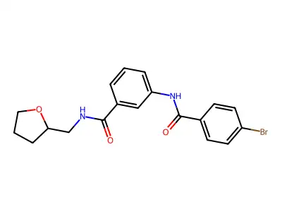 3-[(4-bromobenzoyl)amino]-N-(oxolan-2-ylmethyl)benzamide structure