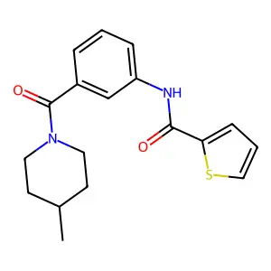 N-[3-(4-methylpiperidine-1-carbonyl)phenyl]thiophene-2-carboxamide structure