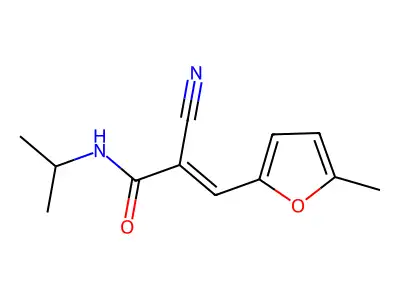 (2E)-2-cyano-3-(5-methylfuran-2-yl)-N-(propan-2-yl)prop-2-enamide structure