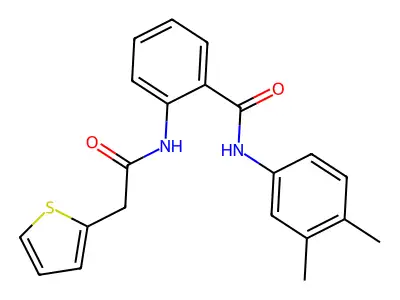 N-(3,4-dimethylphenyl)-2-[(2-thiophen-2-ylacetyl)amino]benzamide structure