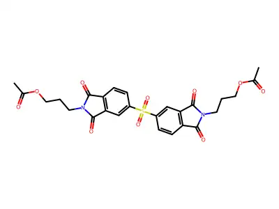 (5,5'-Sulfonylbis(1,3-dioxoisoindoline-5,2-diyl))bis(propane-3,1-diyl) diacetate structure