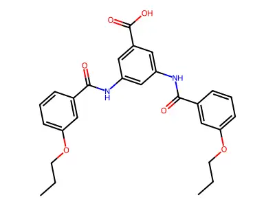 3,5-Bis[(3-propoxyphenyl)carbonylamino]benzoic acid structure