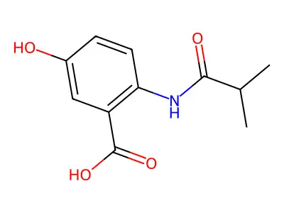 5-Hydroxy-2-(2-methylpropanoylamino)benzoic acid structure
