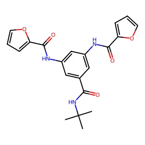 N-[3-(tert-butylcarbamoyl)-5-(furan-2-carbonylamino)phenyl]furan-2-carboxamide structure