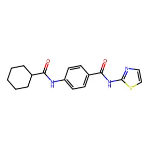 4-(cyclohexanecarbonylamino)-N-(1,3-thiazol-2-yl)benzamide structure