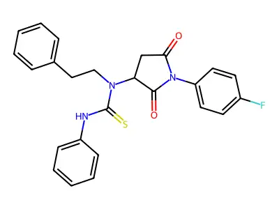 1-(1-(4-Fluorophenyl)-2,5-dioxopyrrolidin-3-yl)-1-phenethyl-3-phenylthiourea structure