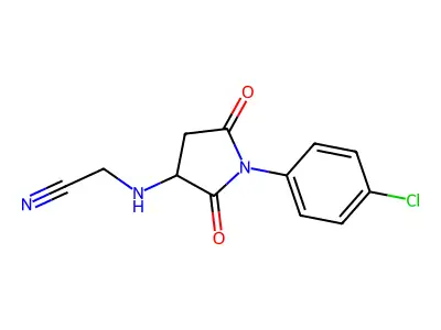 {[1-(4-Chlorophenyl)-2,5-dioxopyrrolidin-3-yl]amino}acetonitrile structure