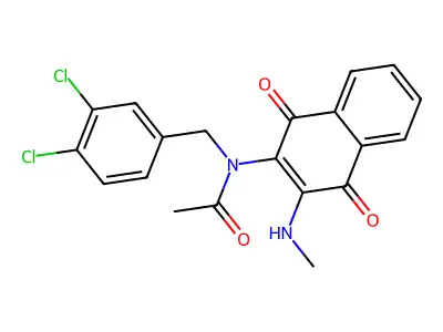 N-(3,4-dichlorobenzyl)-N-[3-(methylamino)-1,4-dioxo-1,4-dihydro-2-naphthalenyl]acetamide structure