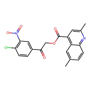 [2-(4-Chloro-3-nitrophenyl)-2-oxoethyl] 2,6-dimethylquinoline-4-carboxylate structure