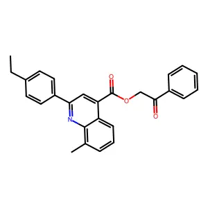 2-Oxo-2-phenylethyl 2-(4-ethylphenyl)-8-methyl-4-quinolinecarboxylate structure