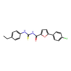 5-(4-chlorophenyl)-N-[(4-ethylphenyl)carbamothioyl]furan-2-carboxamide structure