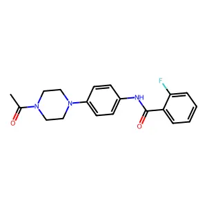 N-[4-(4-acetylpiperazin-1-yl)phenyl]-2-fluorobenzamide structure