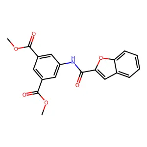 Dimethyl 5-(1-benzofuran-2-carbonylamino)benzene-1,3-dicarboxylate structure