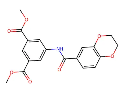 Dimethyl 5-[(2,3-dihydro-1,4-benzodioxin-6-ylcarbonyl)amino]isophthalate structure