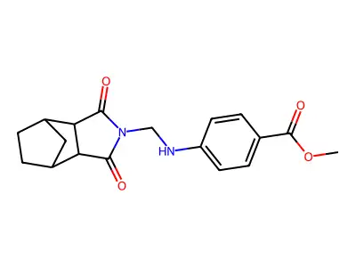 methyl 4-{[(1,3-dioxooctahydro-2H-4,7-methanoisoindol-2-yl)methyl]amino}benzoate structure