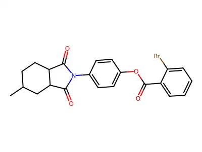 4-(5-methyl-1,3-dioxooctahydro-2H-isoindol-2-yl)phenyl 2-bromobenzoate structure