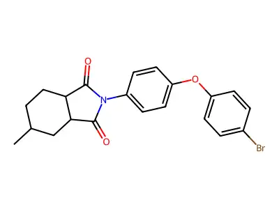 2-[4-(4-bromophenoxy)phenyl]-5-methylhexahydro-1H-isoindole-1,3(2H)-dione structure