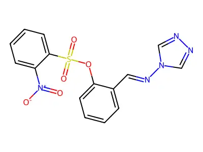 2-[(E)-(4H-1,2,4-triazol-4-ylimino)methyl]phenyl 2-nitrobenzenesulfonate structure
