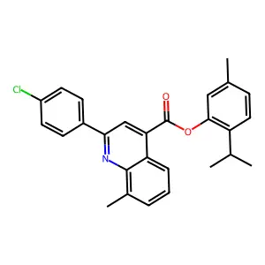 2-Isopropyl-5-methylphenyl 2-(4-chlorophenyl)-8-methyl-4-quinolinecarboxylate structure