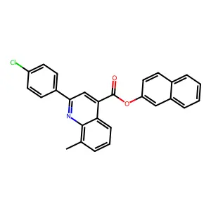 Naphthalen-2-yl 2-(4-chlorophenyl)-8-methylquinoline-4-carboxylate structure