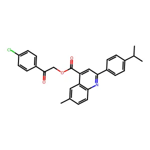 2-(4-chlorophenyl)-2-oxoethyl 2-(4-isopropylphenyl)-6-methyl-4-quinolinecarboxylate structure
