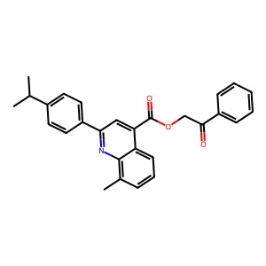 2-Oxo-2-phenylethyl 2-(4-isopropylphenyl)-8-methyl-4-quinolinecarboxylate structure