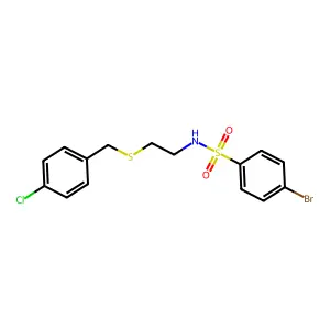 4-bromo-N-[2-[(4-chlorophenyl)methylsulfanyl]ethyl]benzenesulfonamide structure