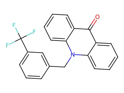 10-[3-(trifluoromethyl)benzyl]acridin-9(10H)-one structure