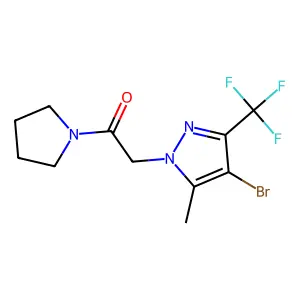 2-[4-Bromo-5-methyl-3-(trifluoromethyl)pyrazol-1-yl]-1-pyrrolidin-1-ylethanone structure