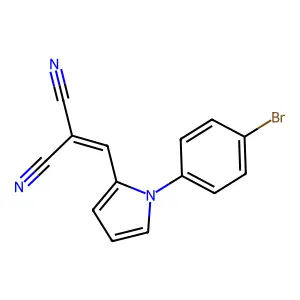 {[1-(4-bromophenyl)-1H-pyrrol-2-yl]methylidene}propanedinitrile structure