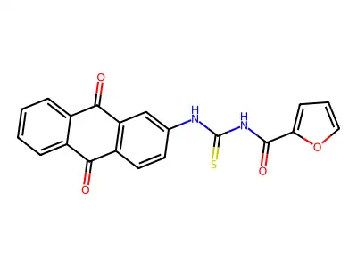 N-[(9,10-dioxoanthracen-2-yl)carbamothioyl]furan-2-carboxamide structure
