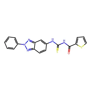 N-[(2-phenylbenzotriazol-5-yl)carbamothioyl]thiophene-2-carboxamide structure