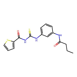 N-[[3-(butanoylamino)phenyl]carbamothioyl]thiophene-2-carboxamide structure