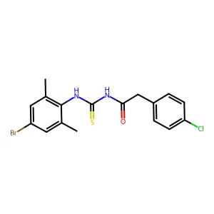 N-[(4-bromo-2,6-dimethylphenyl)carbamothioyl]-2-(4-chlorophenyl)acetamide structure