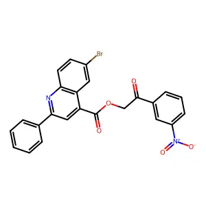 2-(3-Nitrophenyl)-2-oxoethyl 6-bromo-2-phenyl-4-quinolinecarboxylate structure