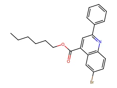 Hexyl 6-bromo-2-phenyl-4-quinolinecarboxylate structure