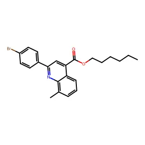 Hexyl 2-(4-bromophenyl)-8-methyl-4-quinolinecarboxylate structure